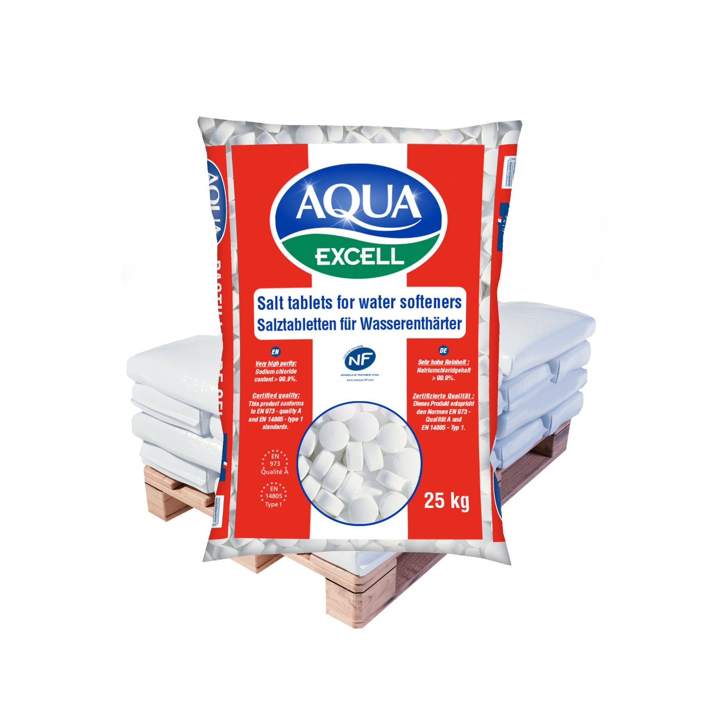AQUA EXCELL Salztabletten: 25kg Sack | Palette