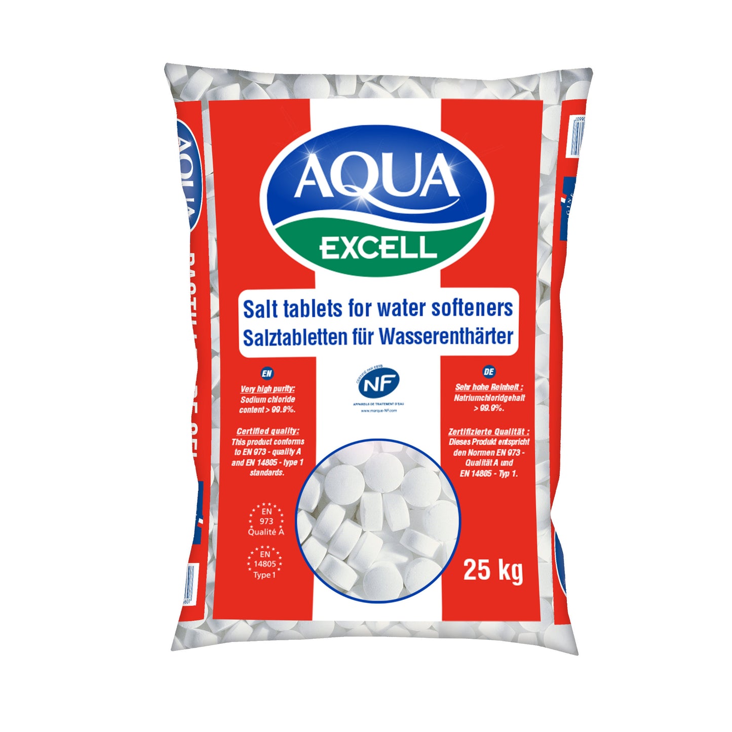AQUA EXCELL Salztabletten: 25kg Sack | Palette