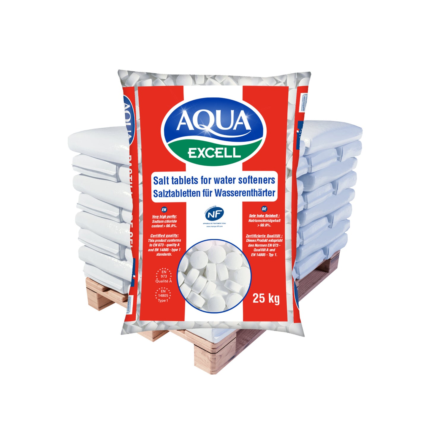 AQUA EXCELL Salztabletten: 25kg Sack | Palette