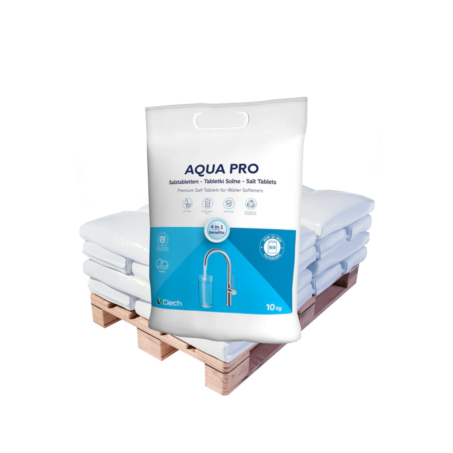 AQUA PRO Regeneriersalz Tabletten: 10kg Sack | Palette (handliche 10kg-Säcke)