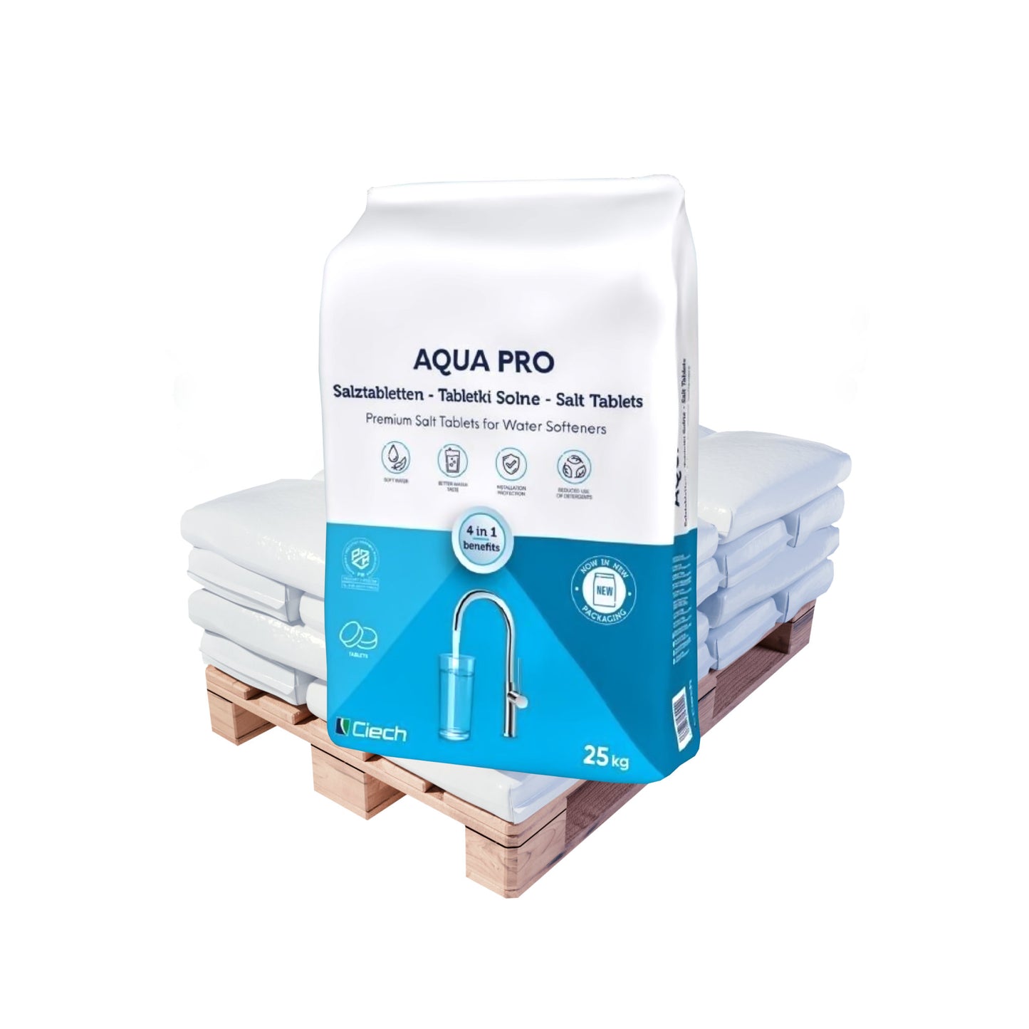 AQUA PRO Regeneriersalz Tabletten: 25kg Sack | Palette