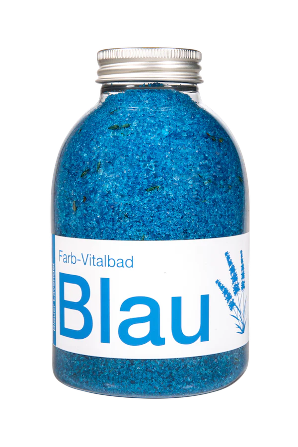 Badesalz Farb-Vitalbad: Blau - 500g Flasche