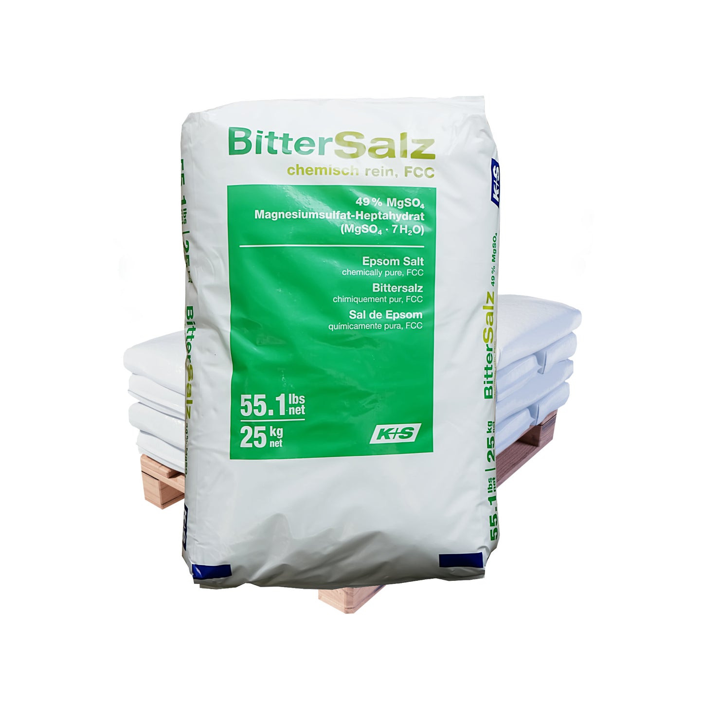 Bittersalz Magnesiumsulfat – chemisch rein, Lebensmittelqualität: 25kg Sack | Palette