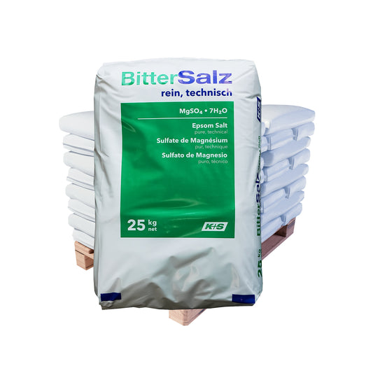 Bittersalz Magnesiumsulfat – rein technisch: 25kg Sack | Palette