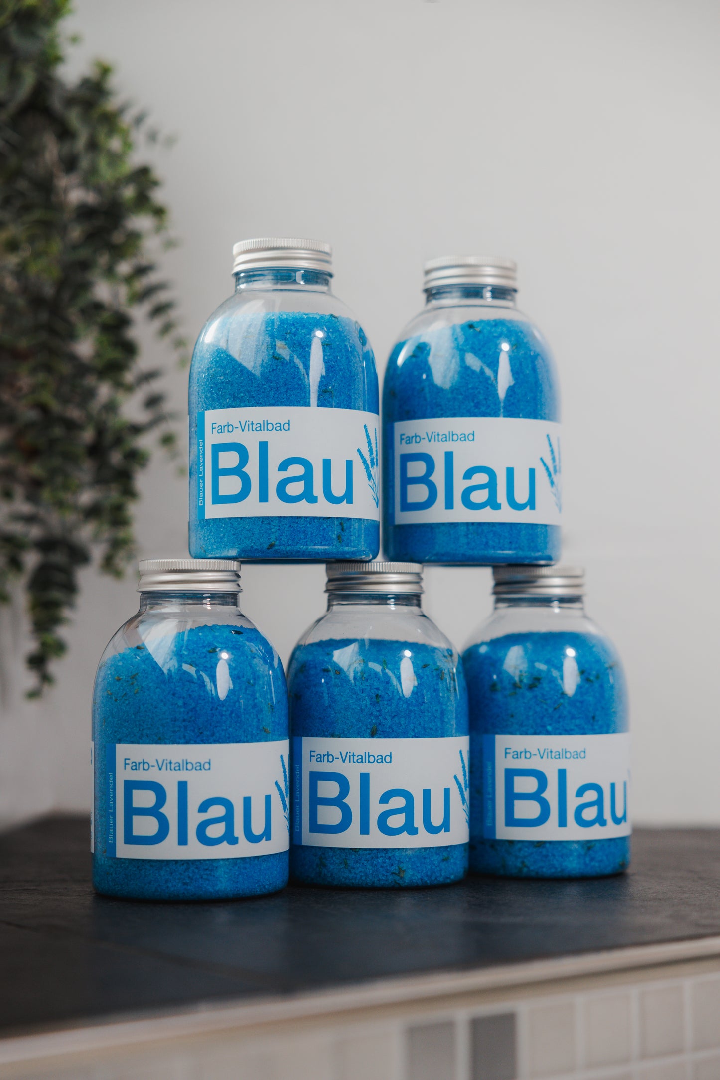 Badesalz Farb-Vitalbad: Blau - 500g Flasche