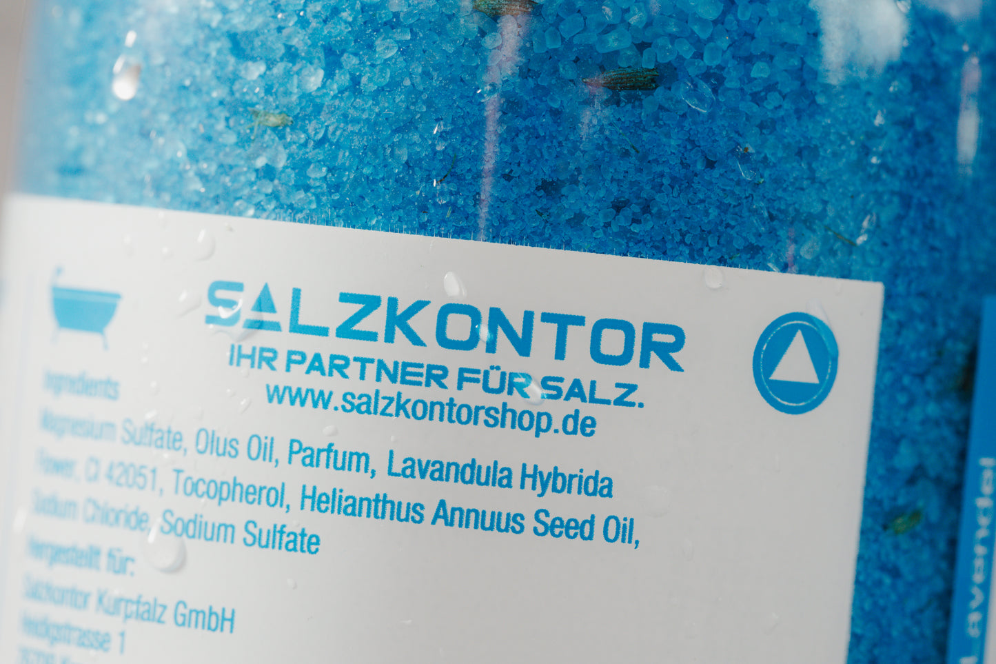 Badesalz Farb-Vitalbad: Blau - 500g Flasche