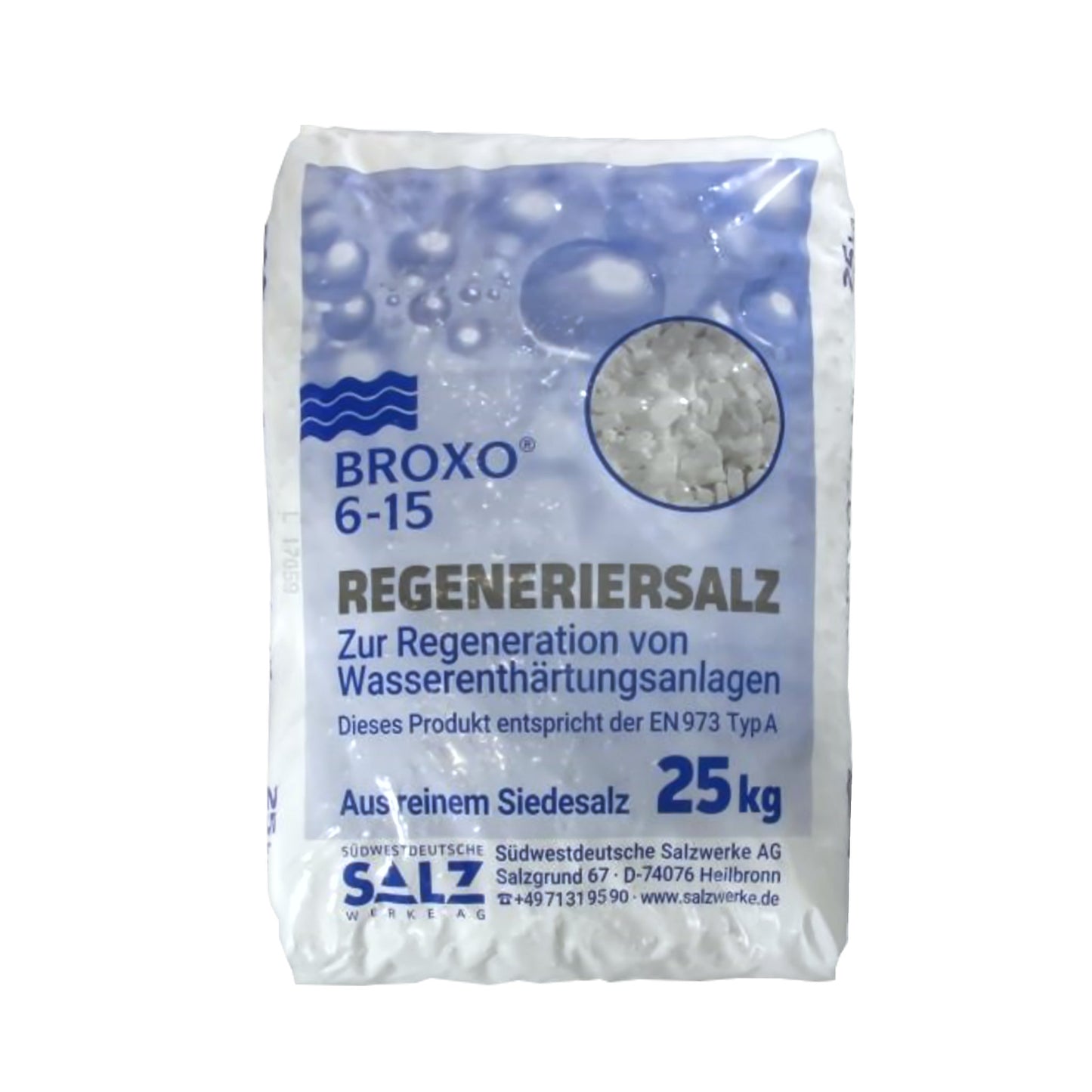 BROXO Salzgranulat (6-15mm): 25kg Sack | Palette