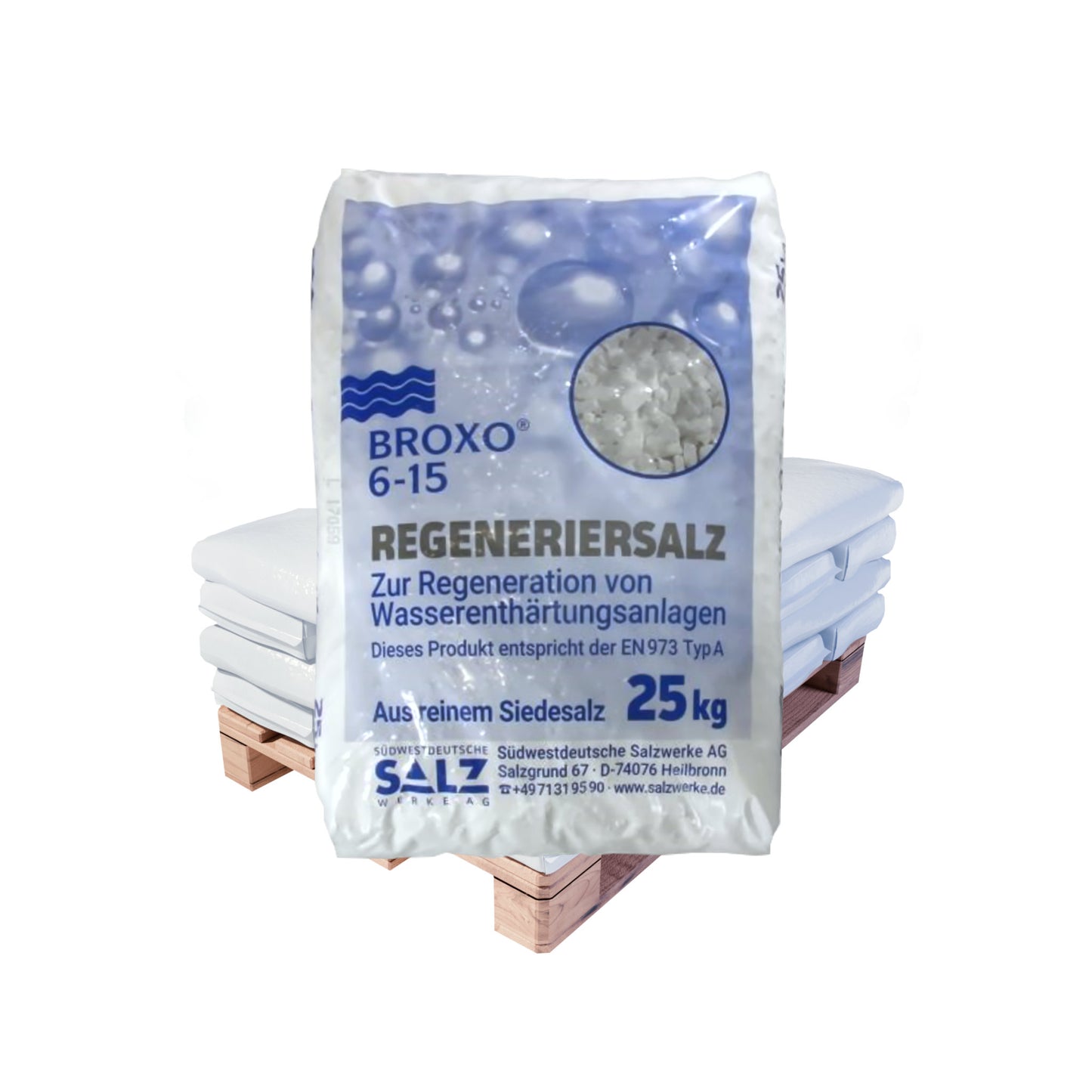 BROXO Salzgranulat (6-15mm): 25kg Sack | Palette