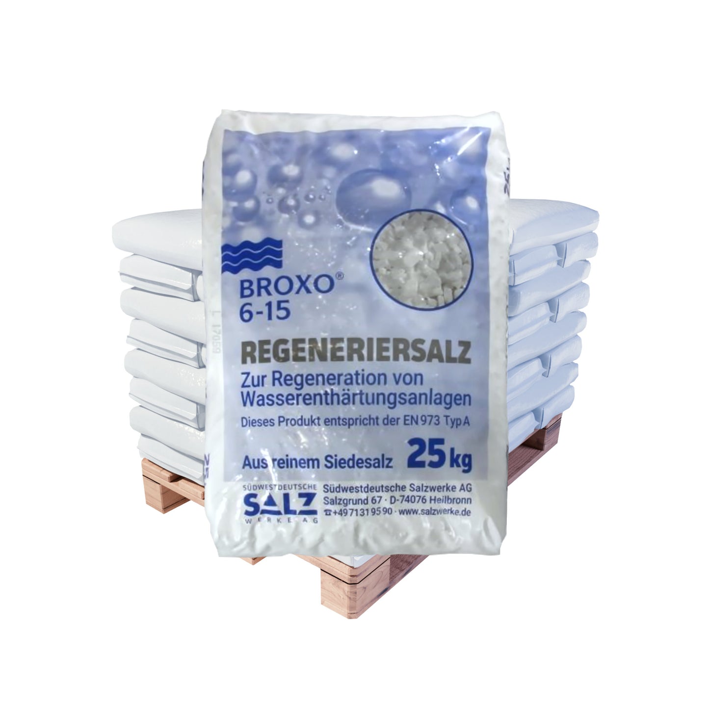 BROXO Salzgranulat (6-15mm): 25kg Sack | Palette