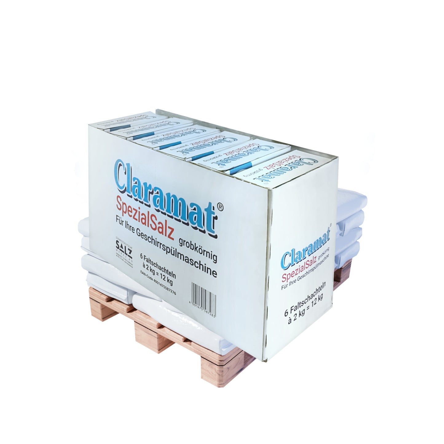 Claramat Spülmaschinensalz (grobkörnig): 6x2kg Faltschachteln