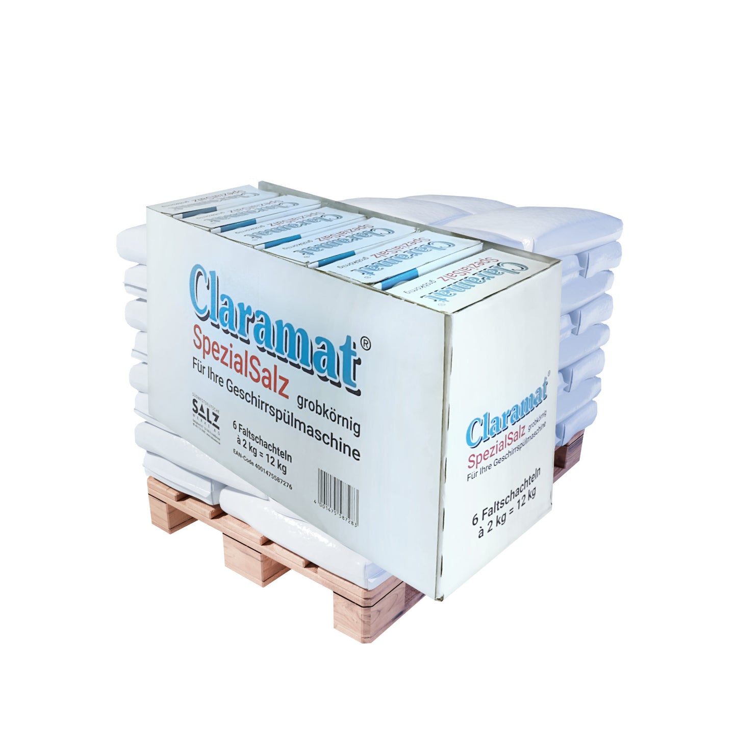 Claramat Spülmaschinensalz (grobkörnig): 6x2kg Faltschachteln