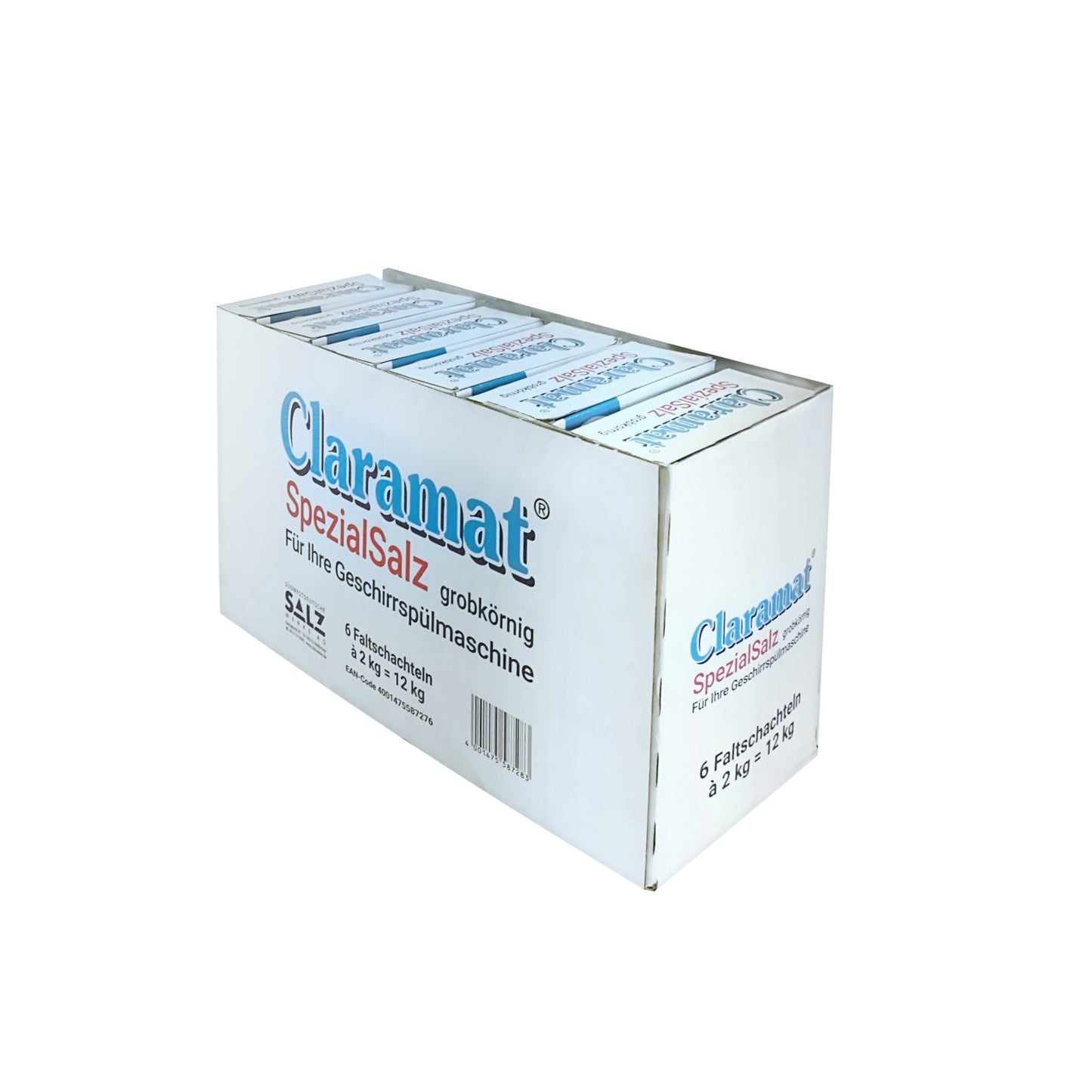 Claramat Spülmaschinensalz (grobkörnig): 6x2kg Faltschachteln