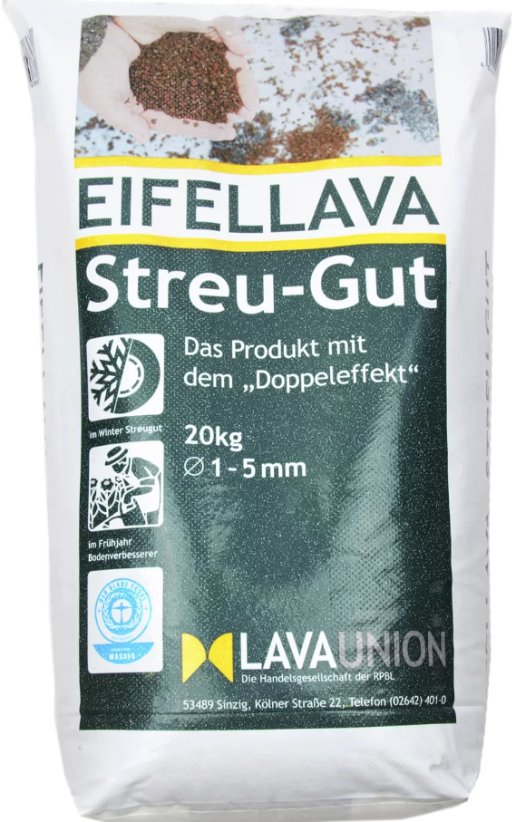 Eifel-Lava: Rutschhemmung bei Eisbildung - 20kg Einzelsack und Palettenware