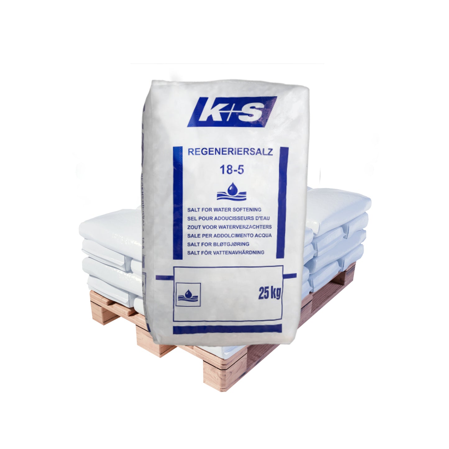 Stein-Regeneriersalz K18/5: 25kg Sack | Palette (EN 14805 Typ 2)
