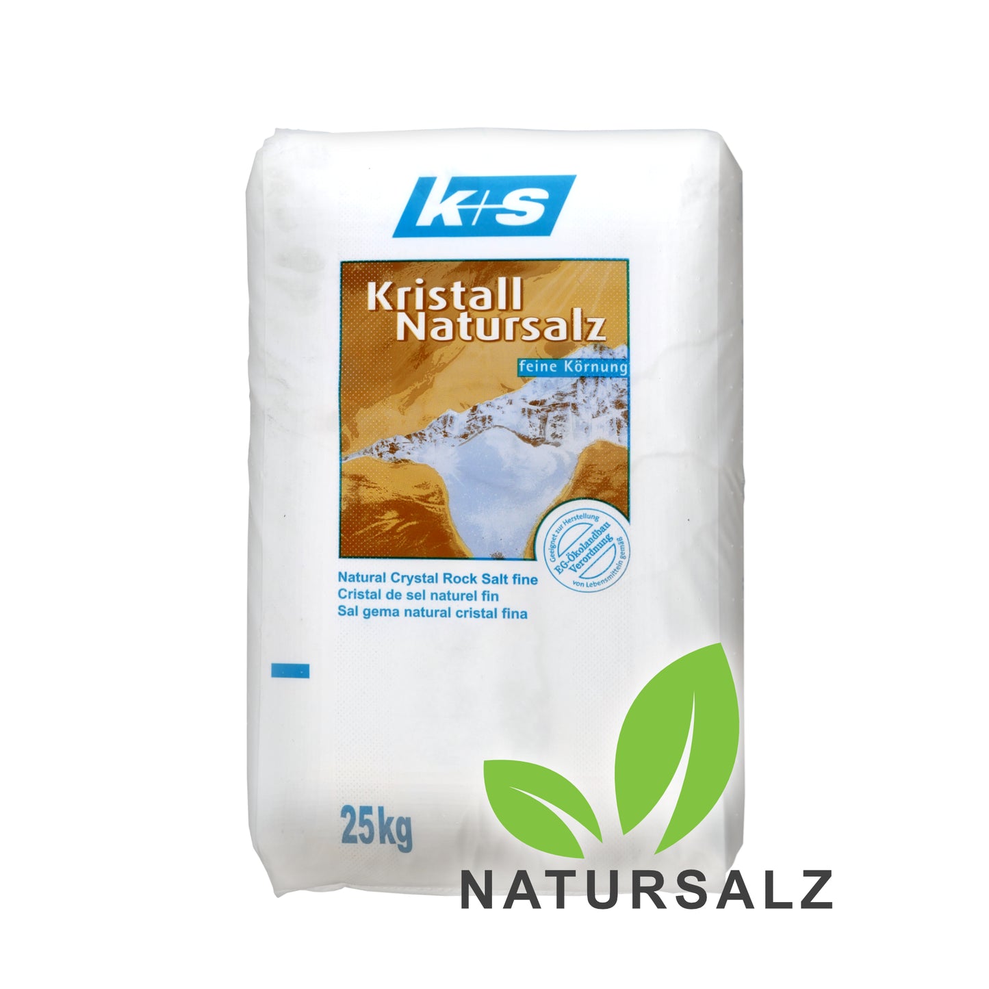 Kristall Natursalz: Naturbelassen und fein - 25 kg - für Bio-Produkte