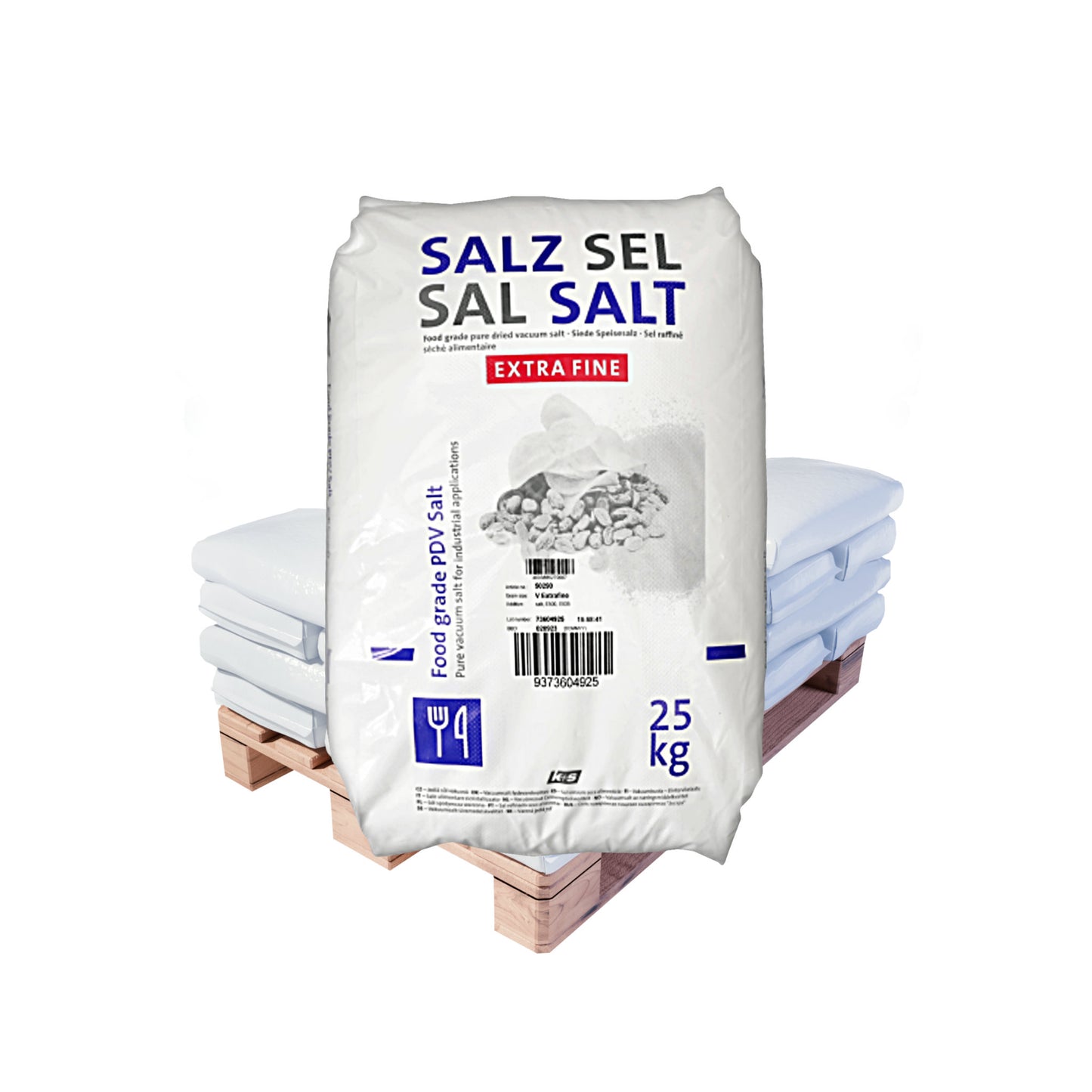 K+S Siede-Speisesalz extrafein auf halber Palette 500kg