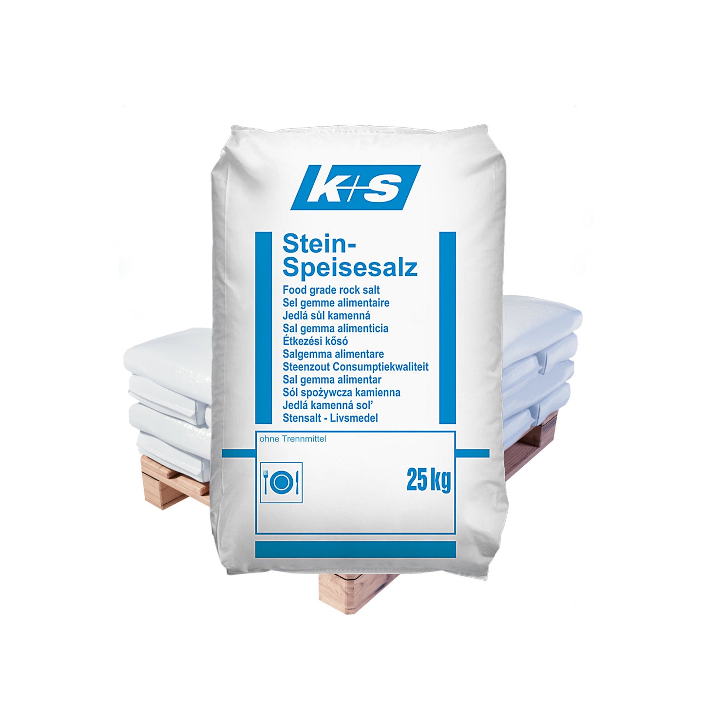 K+S Stein-Speisesalz mit Trennmittel auf halber Palette 500kg