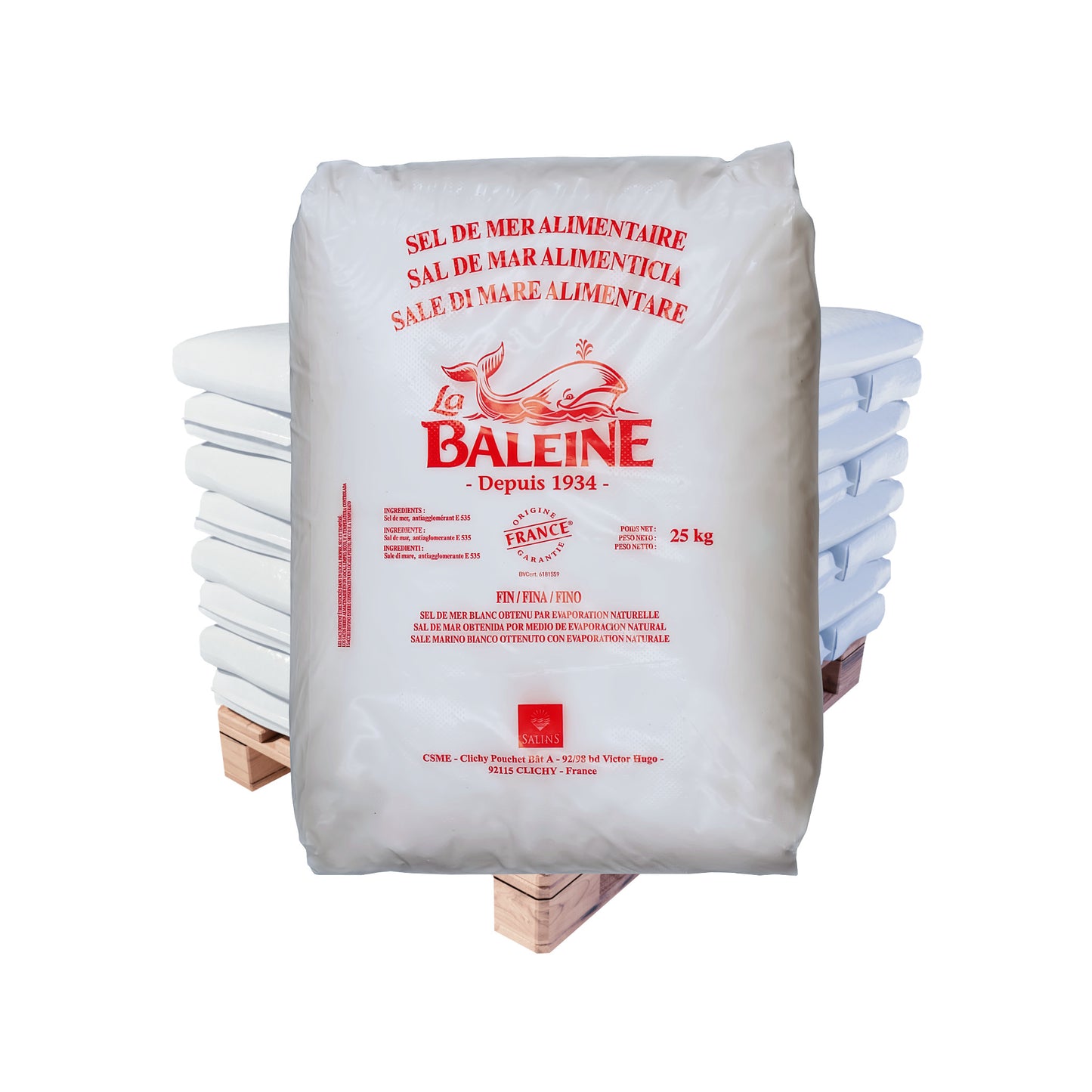 La Baleine Meersalz – fein - mit/ohne Trennmittel: 25kg Sack | Palette