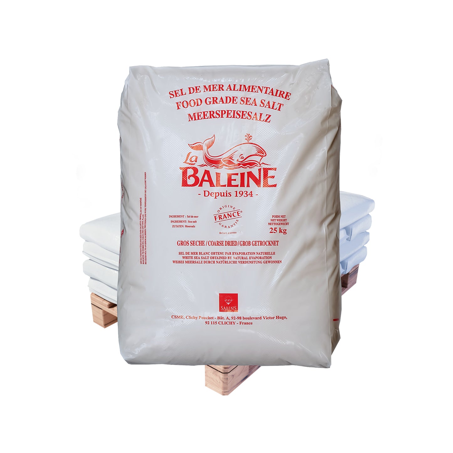 La Baleine Meersalz – grob - mit/ohne Trennmittel: 25kg Sack | Palette