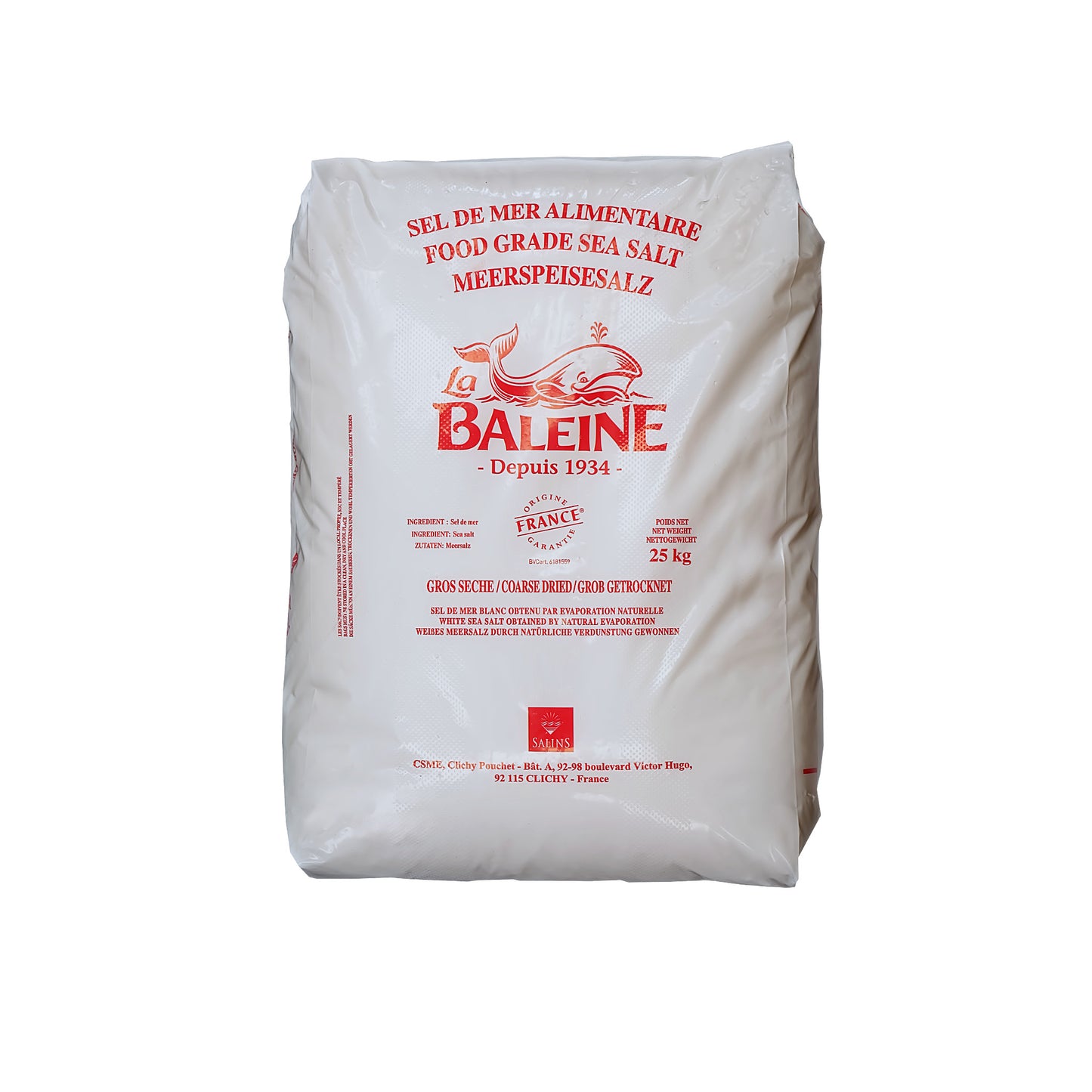 La Baleine Meersalz – grob - mit/ohne Trennmittel: 25kg Sack | Palette