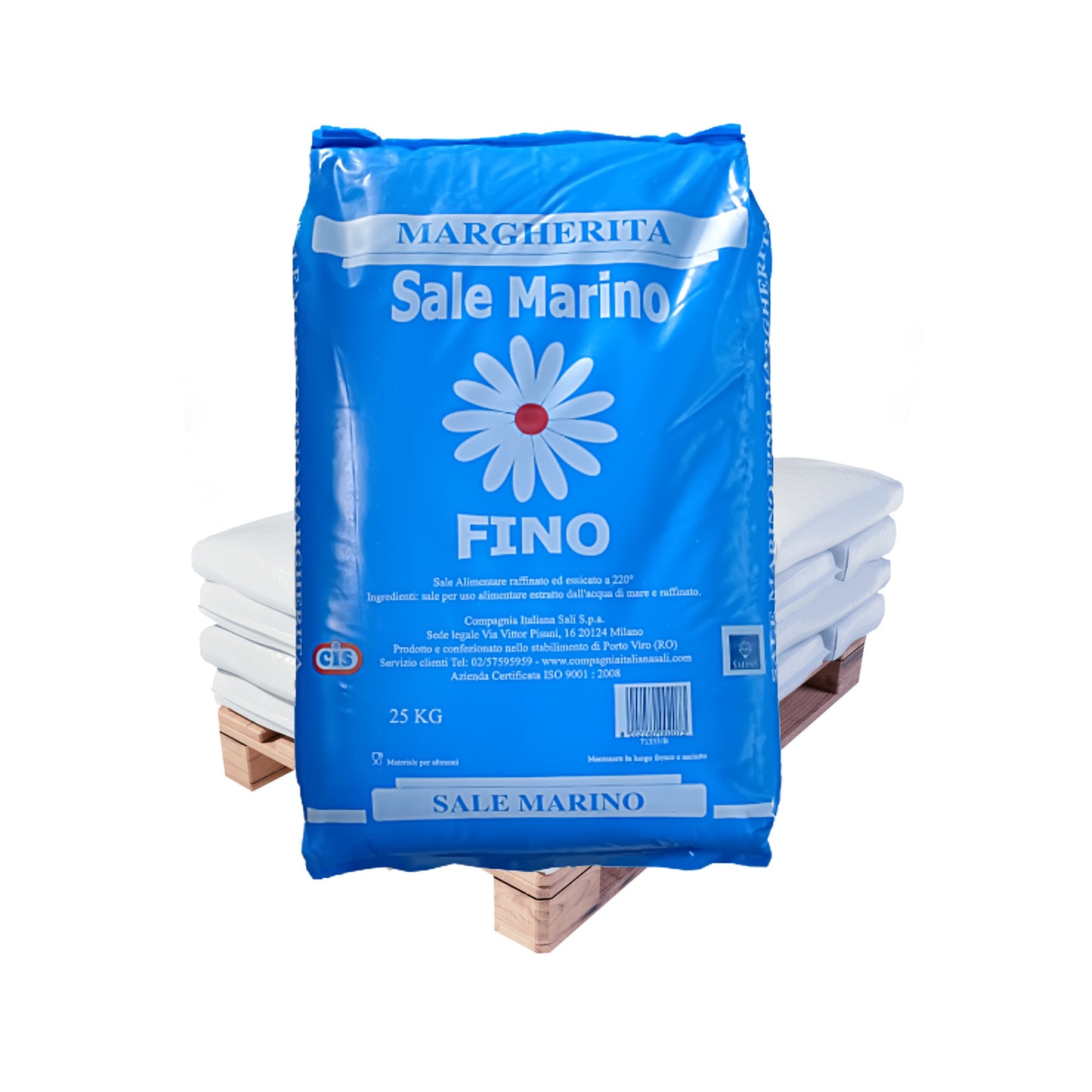 Meersalz naturrein & fein - Margherita - ohne Trennmittel: 25kg Sack | Palette