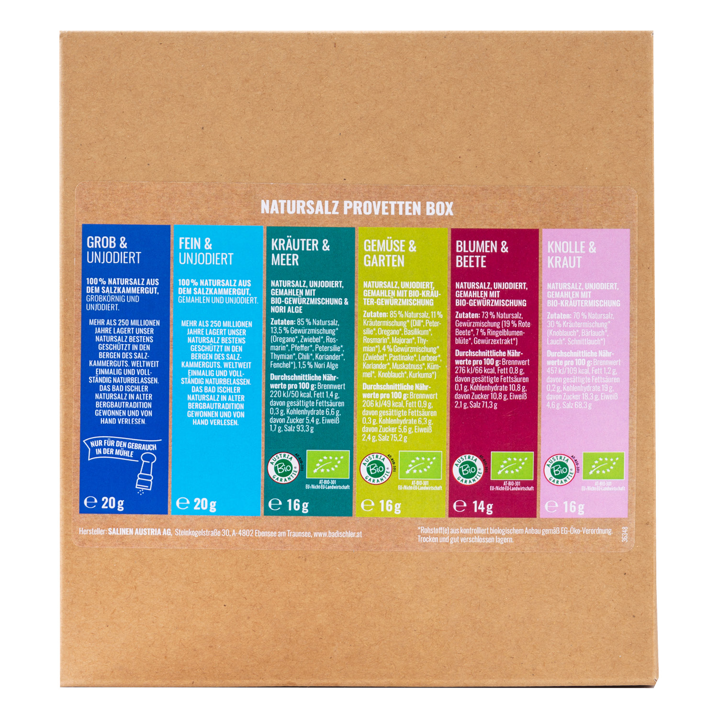 Bad Ischler Natursalz – Geschenk-Box: 102g | 6 Provetten