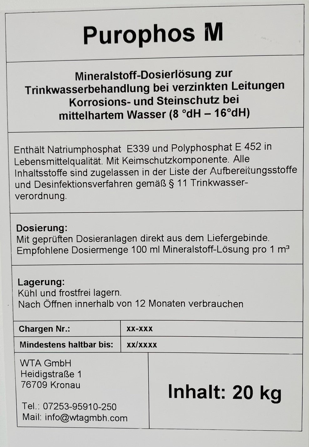 Purophos M: 10kg/20kg Kunststoffkanister