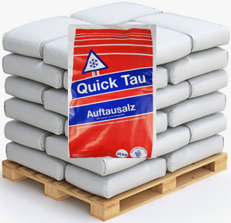 Quick Tau Stein-Auftausalz: Grobkörnig 0-5mm - 25 kg Einzelsack und Palettenware