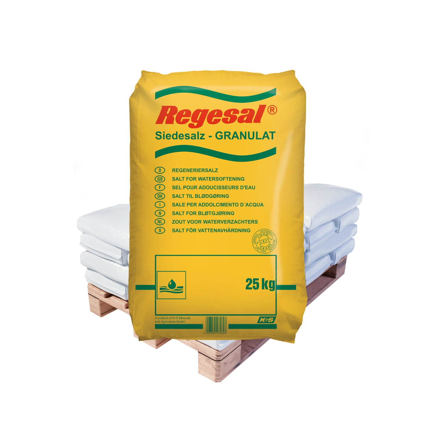 Regesal Siedesalz-Granulat (5-20mm): 25kg Sack | Palette (ohne Trennmittel)