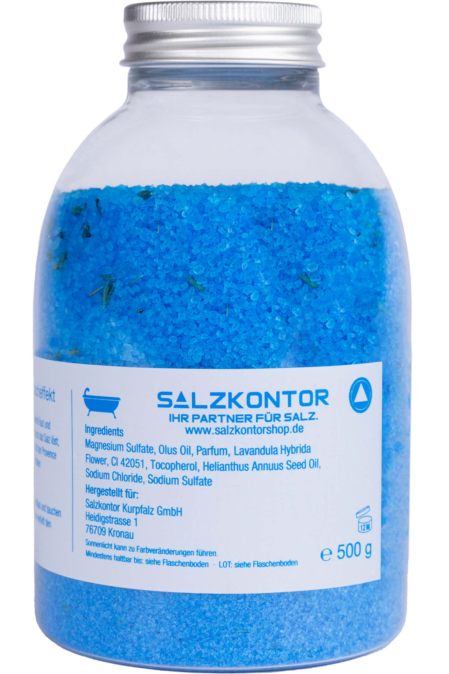 Badesalz Farb-Vitalbad: Blau - 500g Flasche