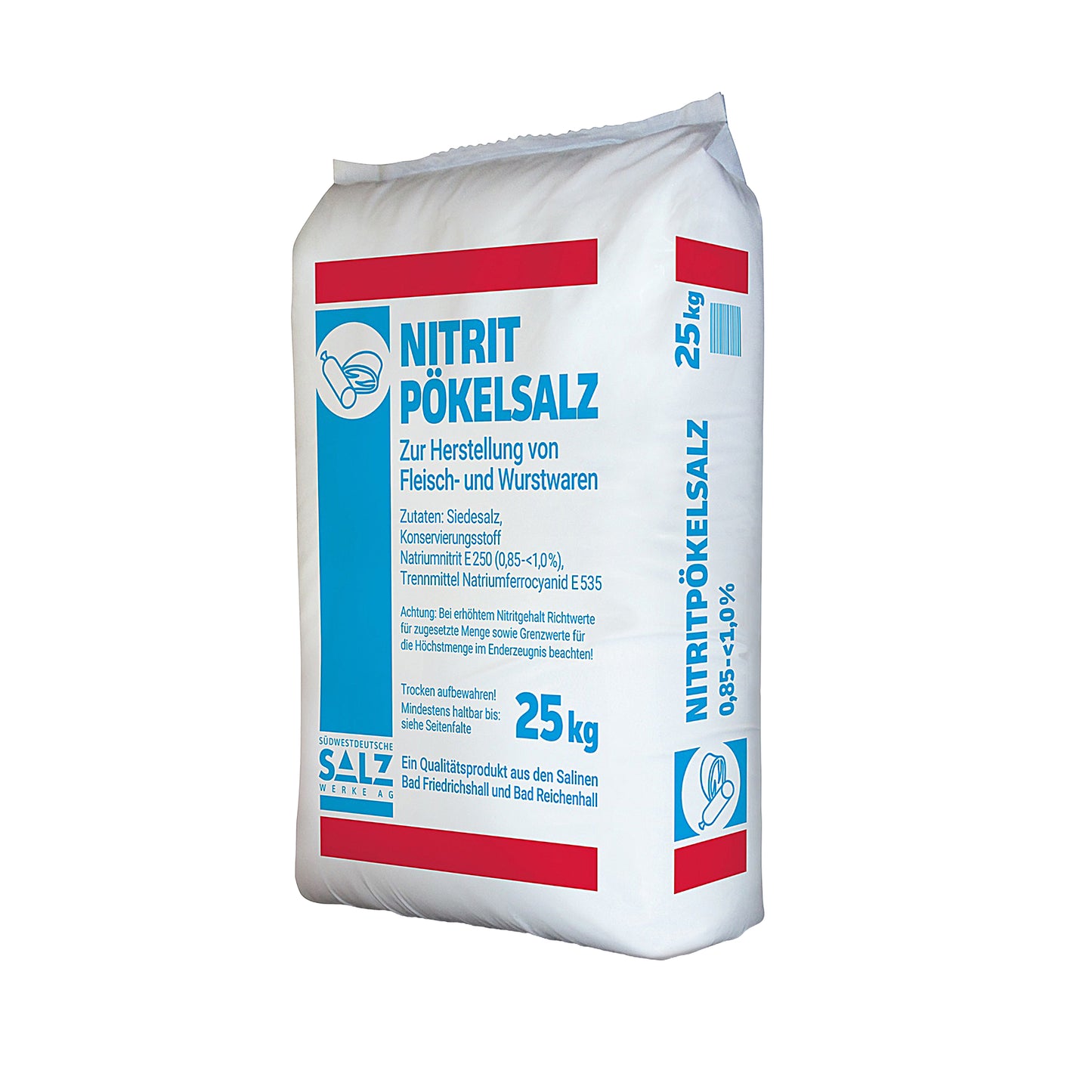 Nitritpökelsalz 0,85–<1% – mit Trennmittel: 25kg Sack | Palette
