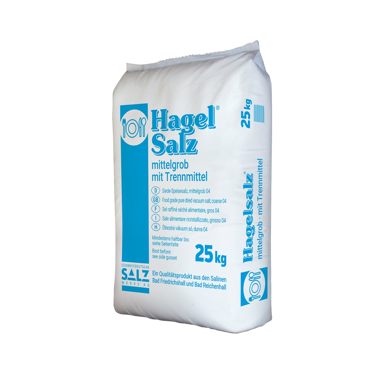 Hagelsalz 04 grob 25 kg Sack mit Trennmittel
