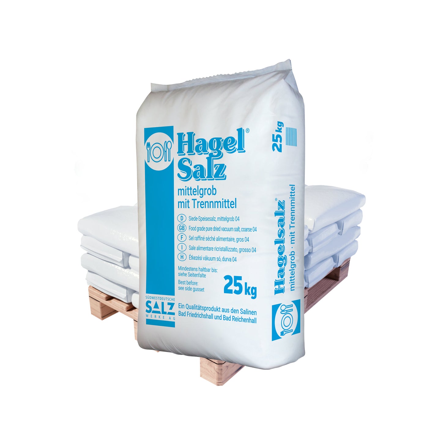 Hagelsalz 04 grob 1/2 Palette 500 kg Sack mit Trennmittel