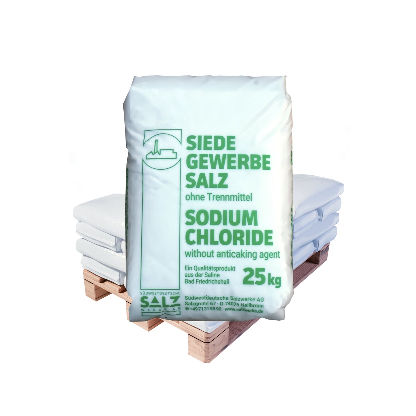 Siede-Gewerbesalz (0,2-0,63mm) – extra rein: 25kg Sack | Palette