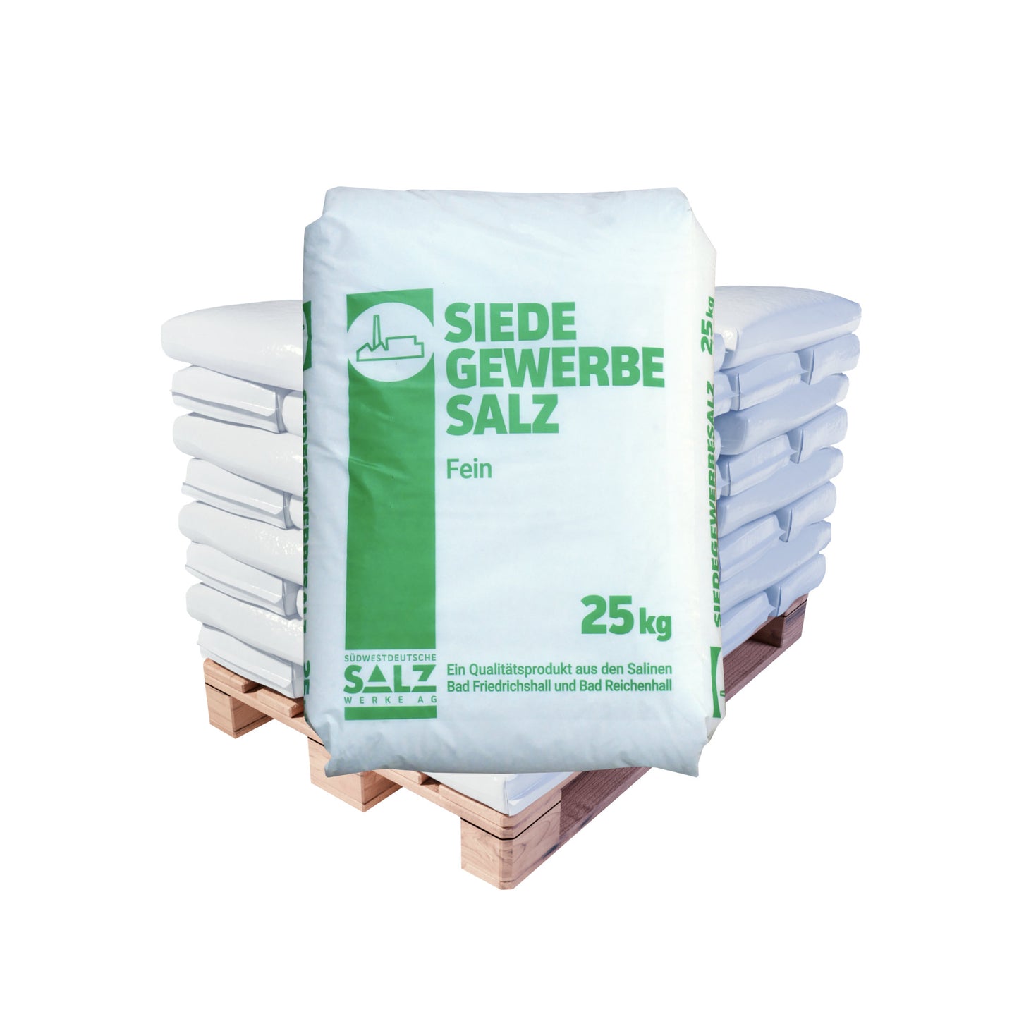 Siede-Gewerbesalz fein – mit Trennmittel: 25kg Sack | Palette