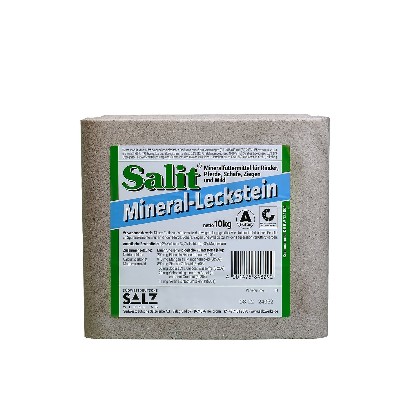 Salit Mineral-Leckstein: 10kg Stein | Palette