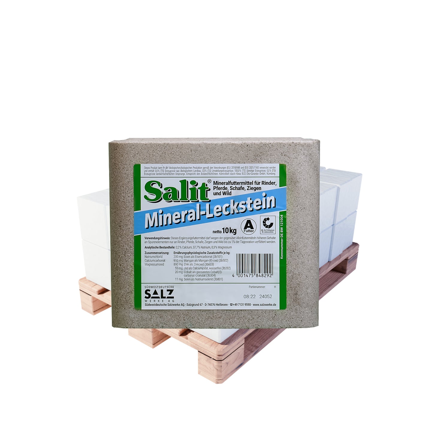 Salit Mineral-Leckstein: 10kg Stein | Palette