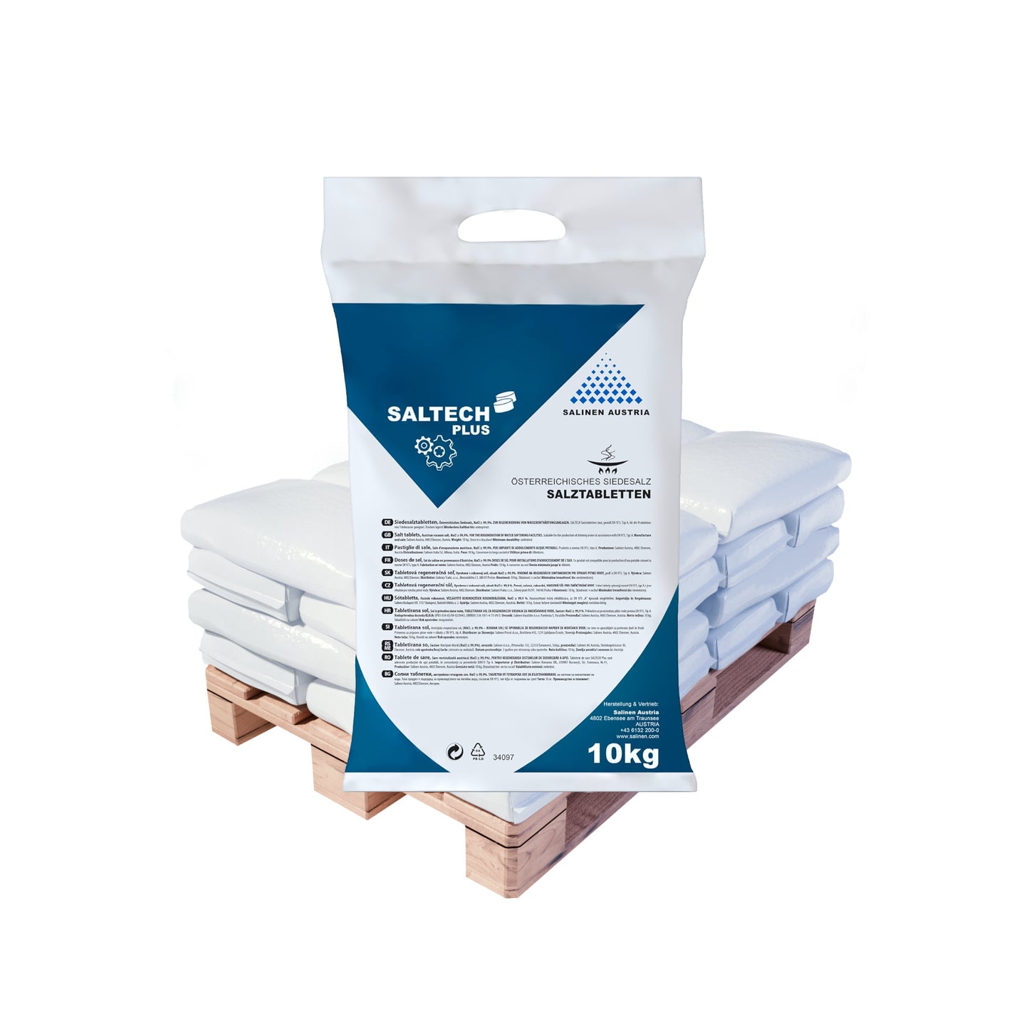 SALTECH PLUS Regeneriersalz Tabletten: 10kg Sack | Palette (handliche 10kg-Säcke)