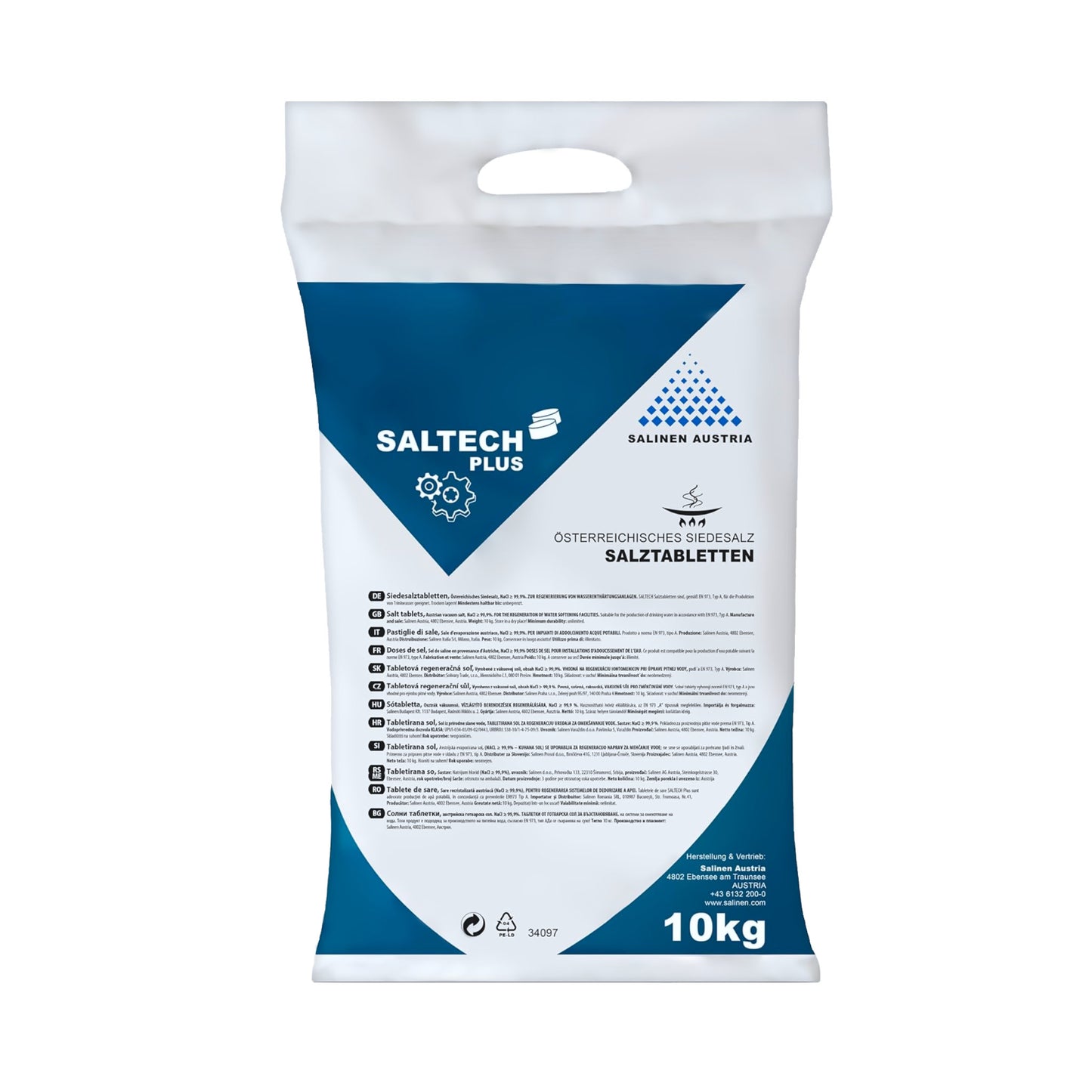 SALTECH PLUS Regeneriersalz Tabletten: 10kg Sack | Palette (handliche 10kg-Säcke)