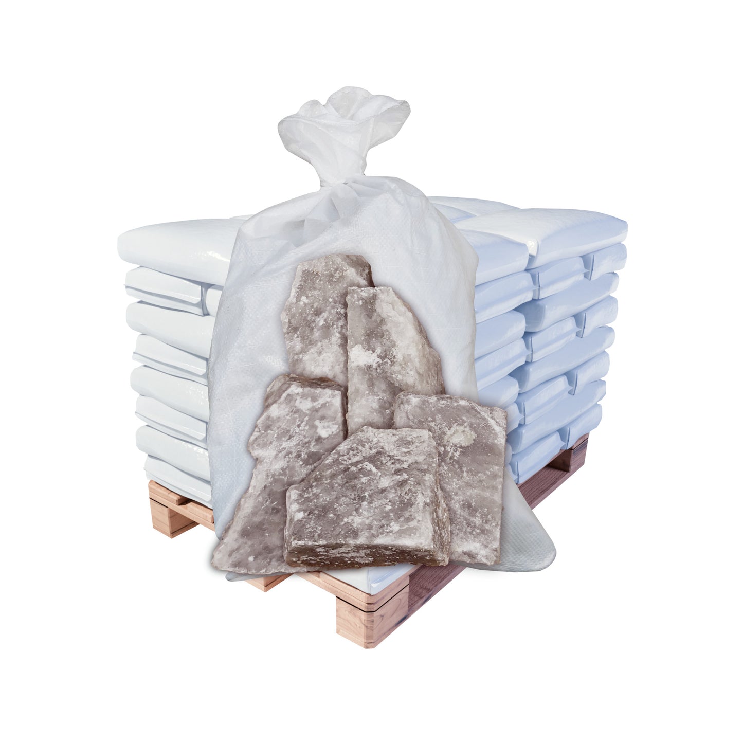 Natur-Salzlecksteine - 25kg Sack/Palette: 100% naturbelassenes Steinsalz