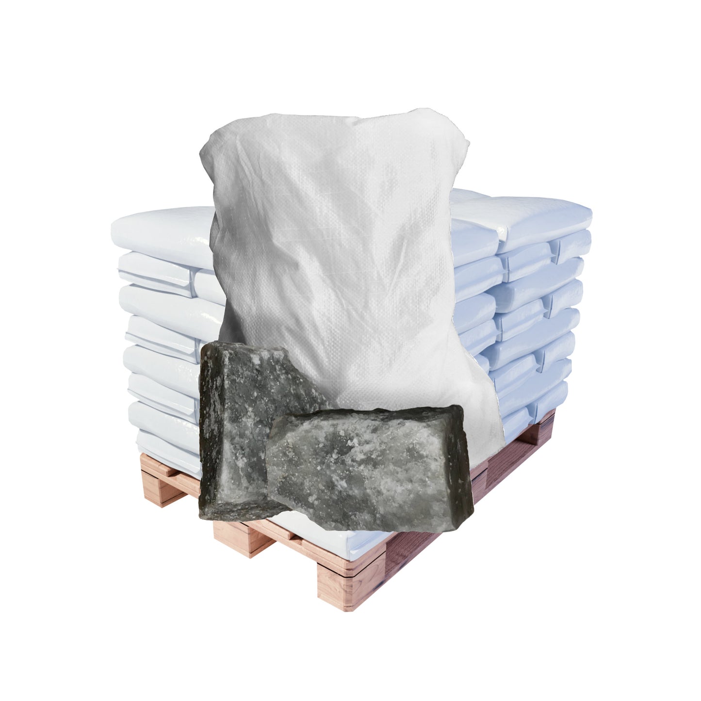 Salzlecksteine – 100% naturbelassenes Steinsalz: 25kg Sack | Palette