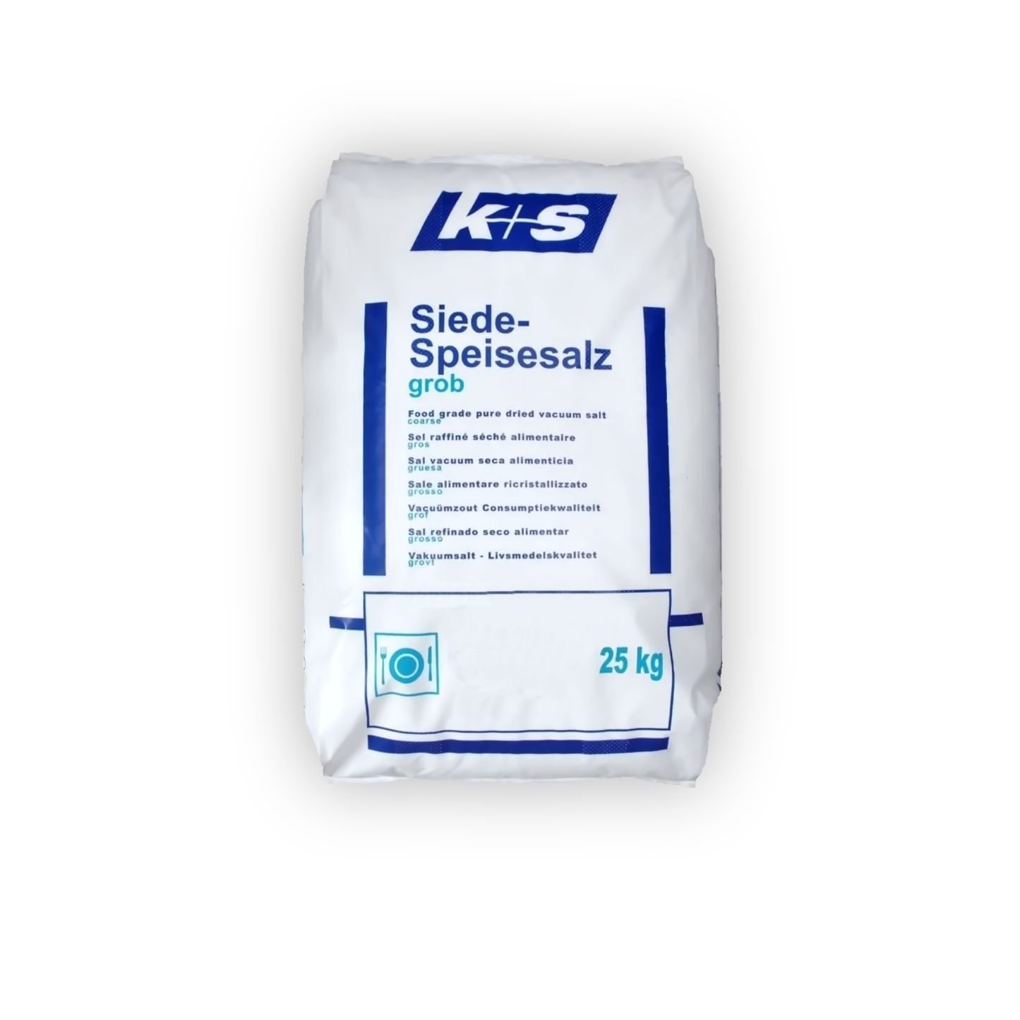 Siede-Speisesalz: grob 1,6-0,8mm - mit Trennmittel - 25kg Einzelsack und Palettenware