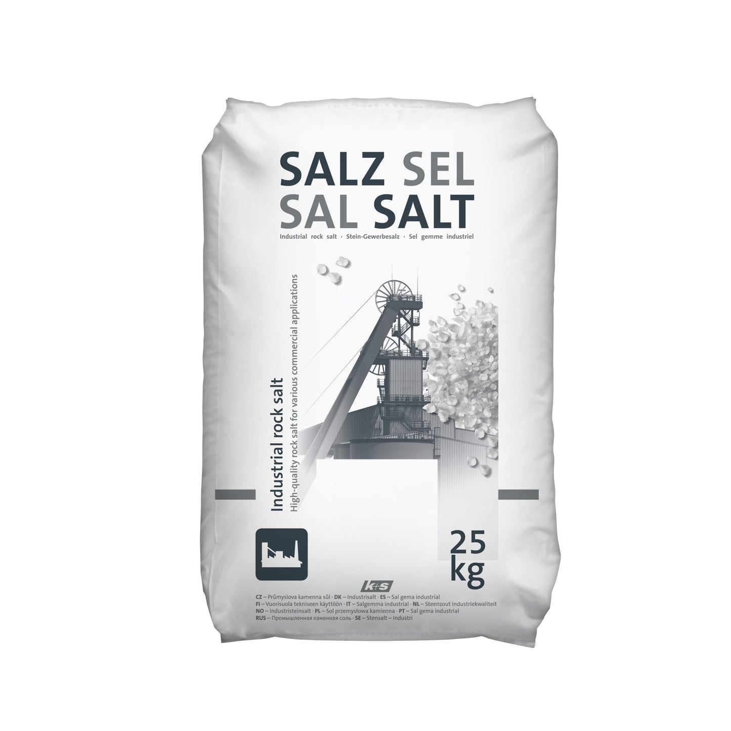 Stein-Gewerbesalz grob (3,2-0,4mm) – mit Trennmittel: 25kg Sack | Palette