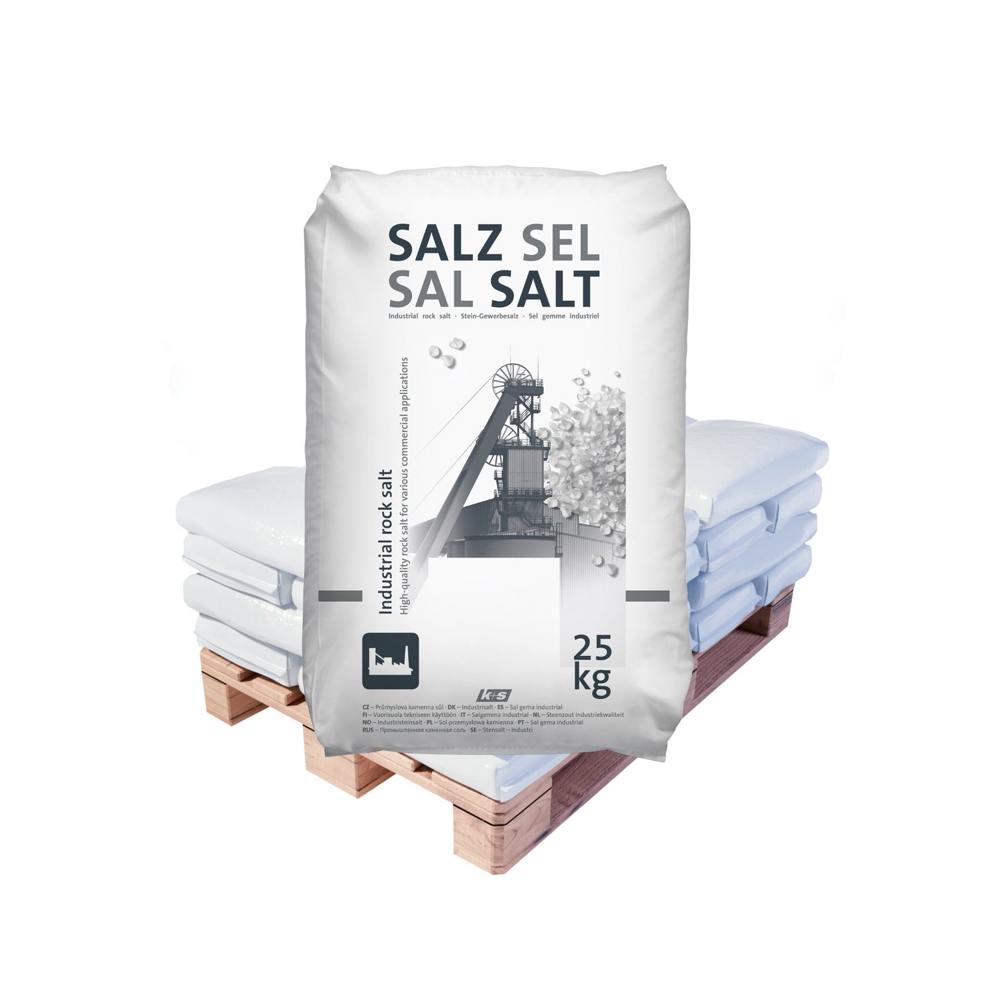Stein-Gewerbesalz grob (3,2-0,4mm) – mit Trennmittel: 25kg Sack | Palette