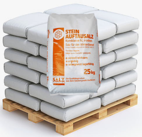 Stein-Auftausalz: 25kg Einzelsack und Palettenware