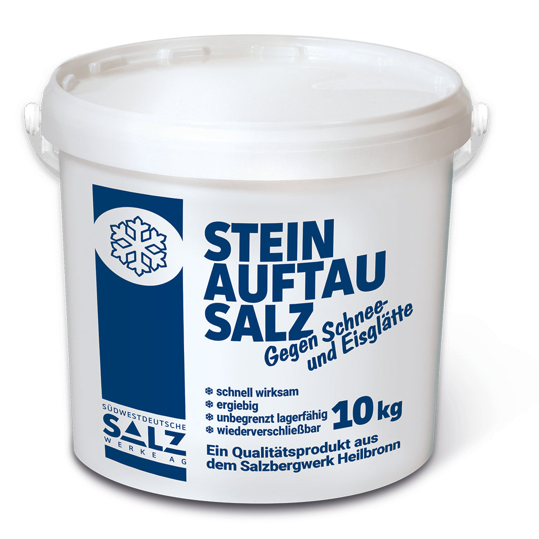 Stein-Auftausalz: 10kg Eimer und Palettenware