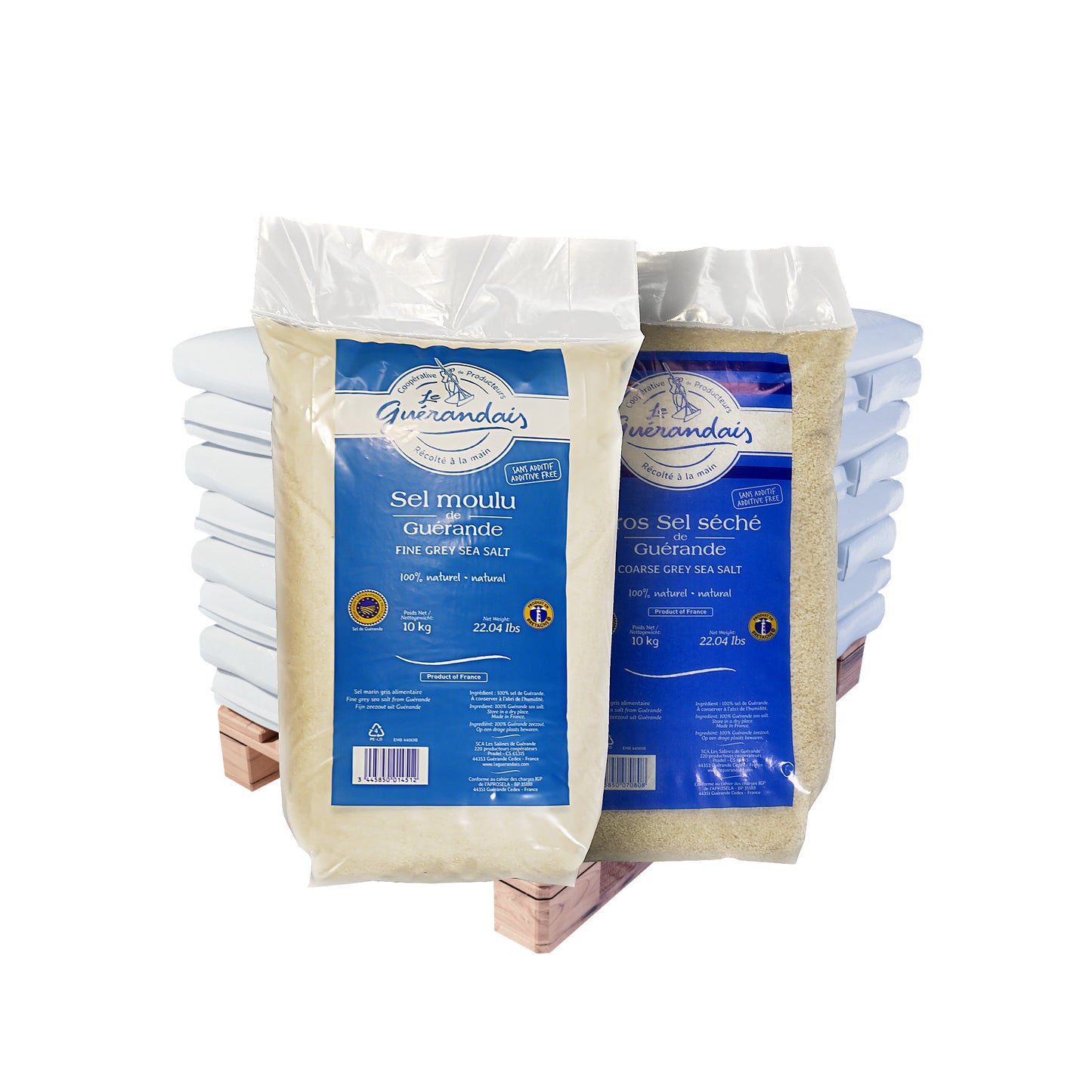 Sel de Guérande – grobes/feines Atlantikmeersalz: 10kg Beutel | Palette
