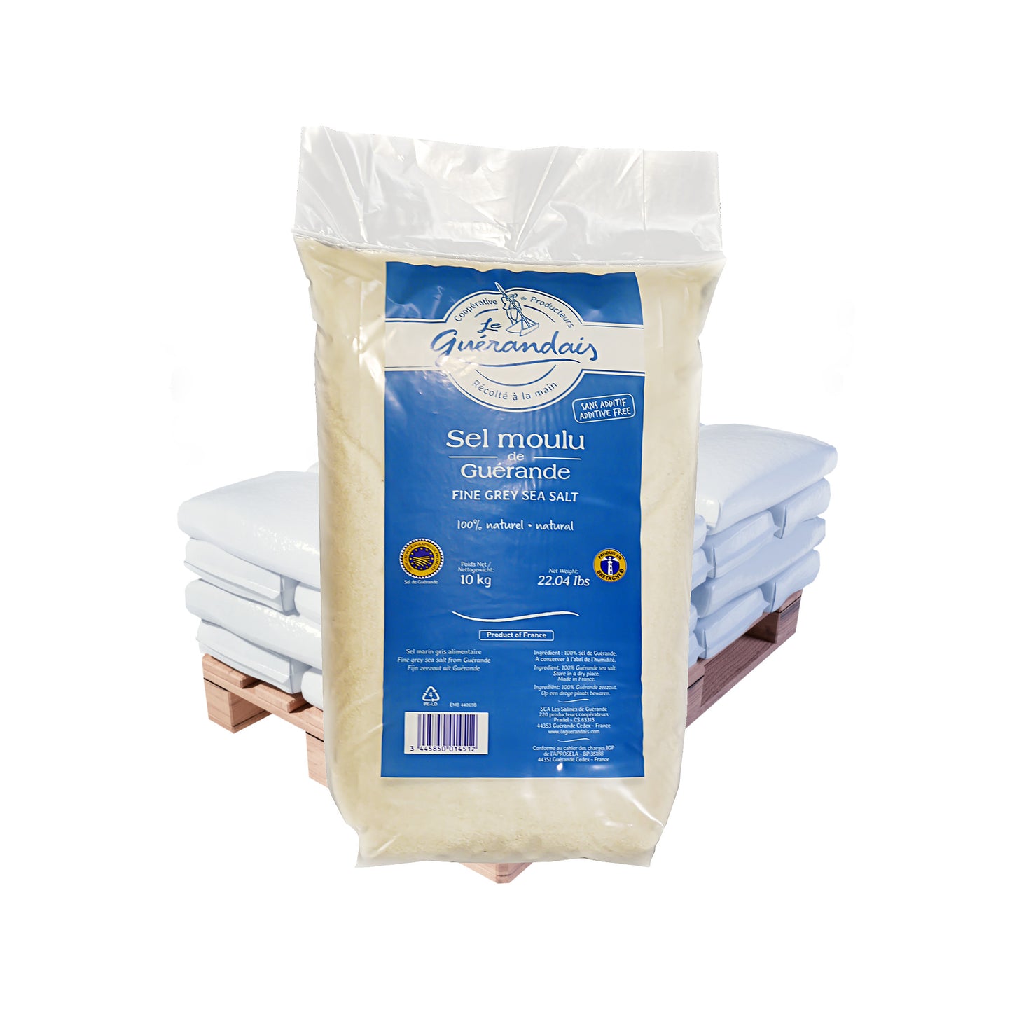 Sel de Guérande – grobes/feines Atlantikmeersalz: 10kg Beutel | Palette