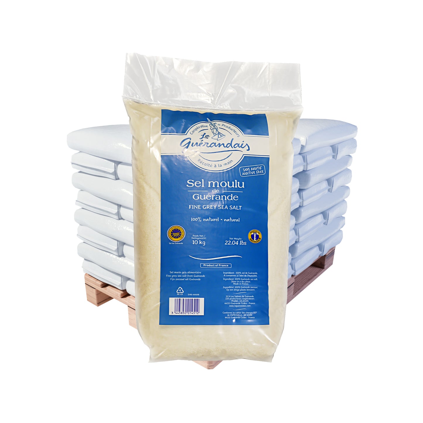 Sel de Guérande – grobes/feines Atlantikmeersalz: 10kg Beutel | Palette