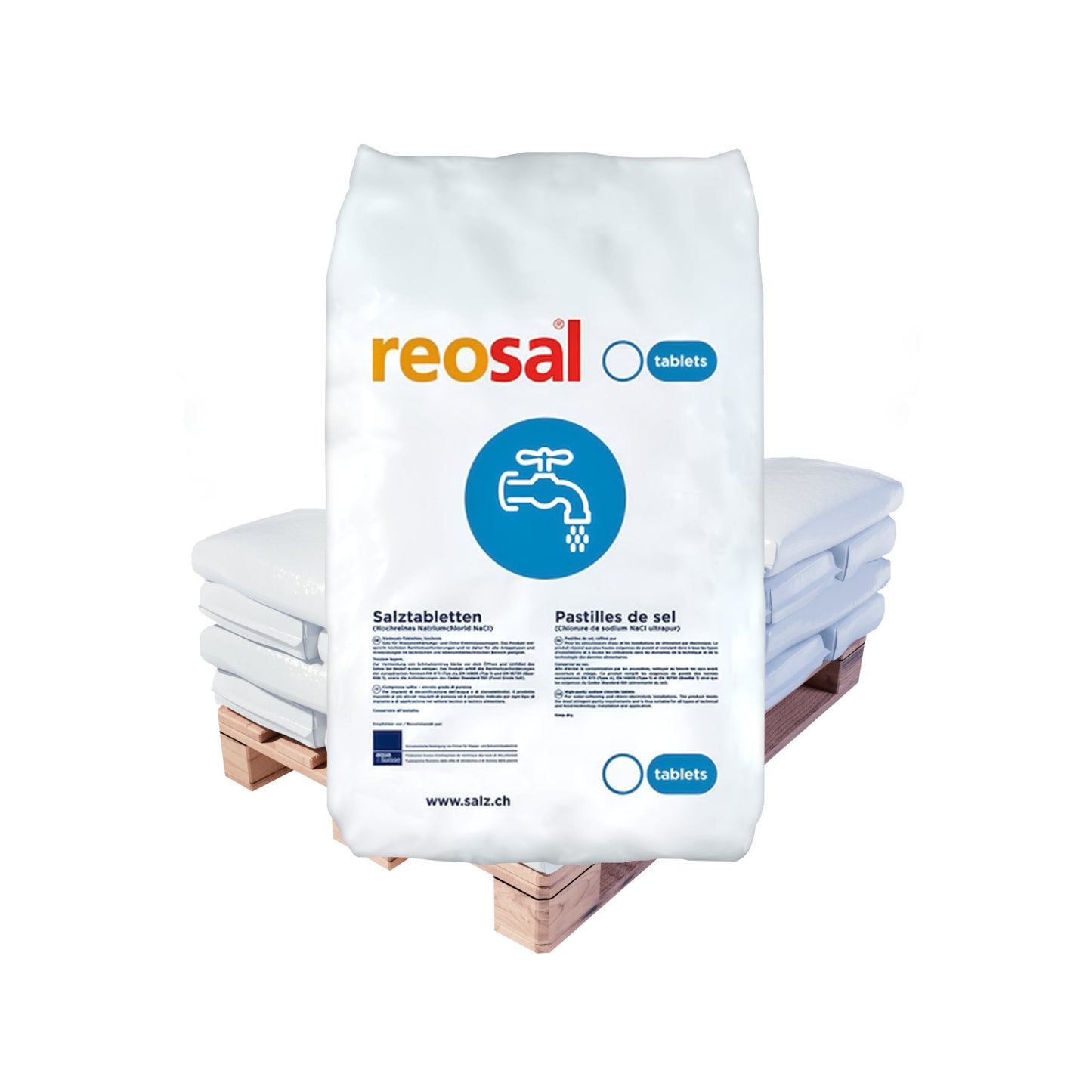 Reosal Siedesalztabletten: 25kg Sack| Palette (hochrein)